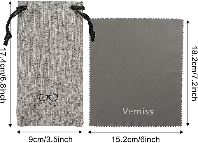 Vemiss Hard Shell Sunglasses Case, Large Linen Fabric Protective Glasses Case for Men Women