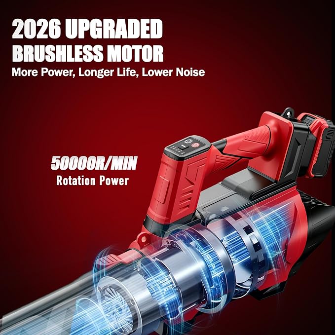 Cordless Leaf Blower Compatible with Milwaukee M18 Battery(No Battery) - 250MPH| 750CFM | 6 Speed Brushless Turbo Powerful Electric Leaf Blowers for Lawn Care, Patio, Blowing Leaves