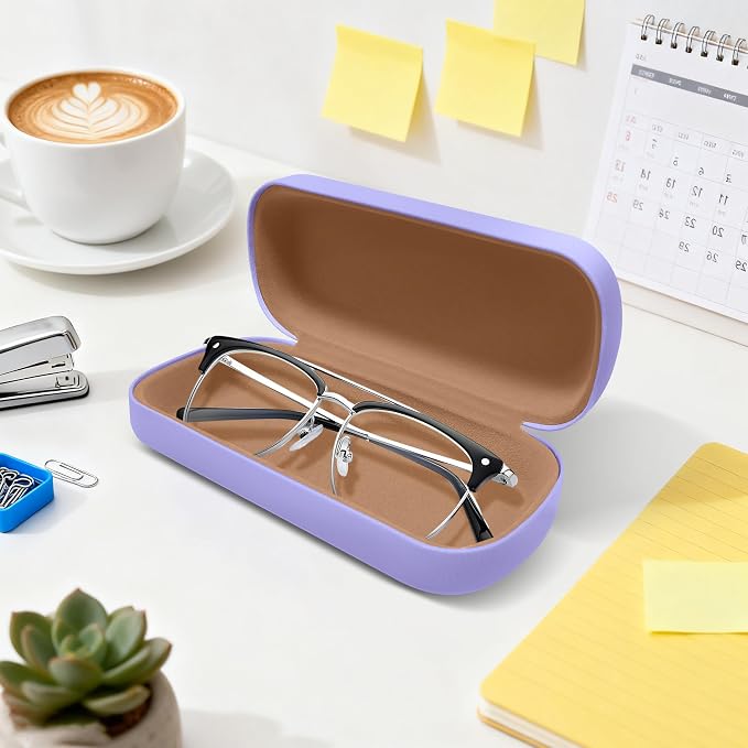 Glasses Case Large Hard Shell, PU Leather Protection for Eyeglasses Case