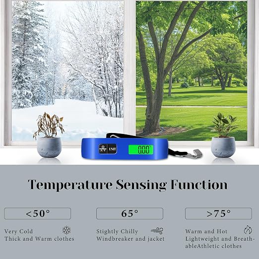 Luggage Scale, 110lb Luggage Weight Scale with 4 Unit Switching Functions&LED Display, Luggage Scale Travel Digital for Weighing Luggage, Backpacks, Packages and Markets(Blue)