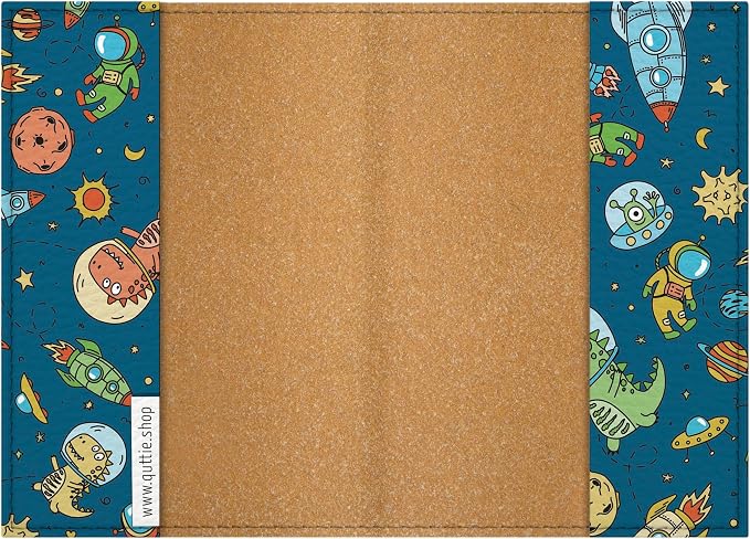 Passport Cover for Kids, Women and Men, Cute Travel Passport Holder (Dinosaur Rocket Pattern)