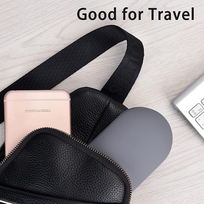 Muf 2 in 1 Contact Lens Case and Glasses Case, Double Sided Design with Mirror, Portable Travel Kit with Tweezer, Remover and Solution Bottle, Grey