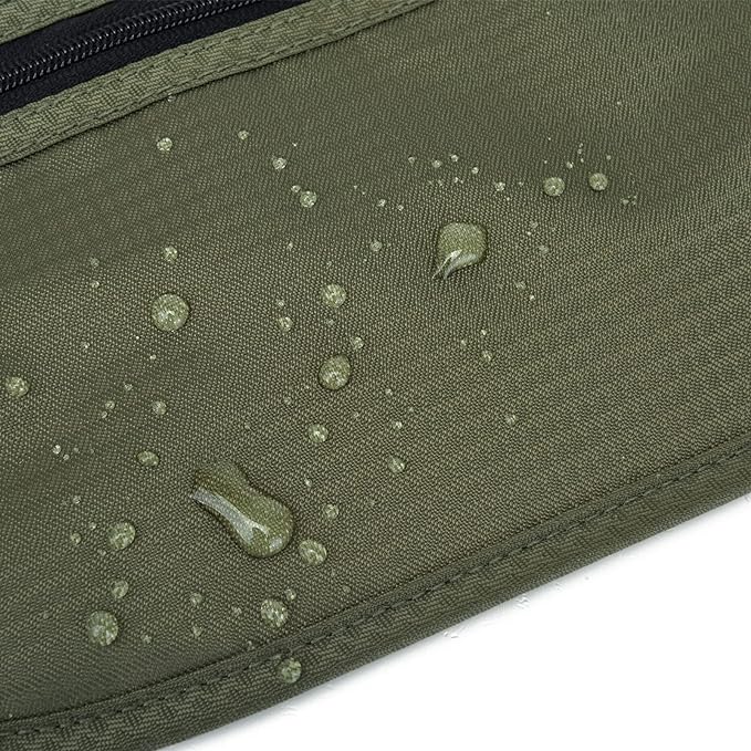 RFID Blocking Money Belt for Men Women, Slim Fanny Pack for Travel,Running,Conceal Waist Wallet for Passport Holder,Phone,Cash(Dark Olive Green)