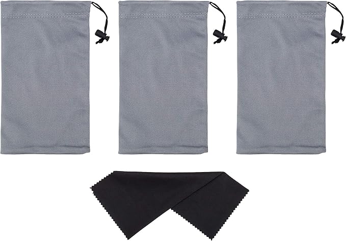 Mamlyn Premium Quality Microfiber Sunglasses Pouch With Spring Fastener