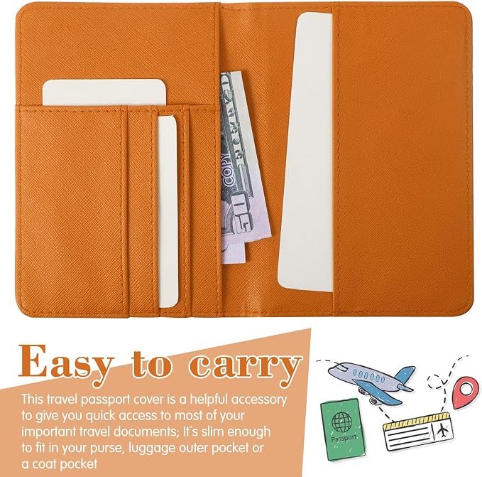 2 Pcs Passport Cover Holder for Travel Waterproof Leather Passport Wallet Case Book Travel Cruise Essentials for Women Men | 2 Pieces