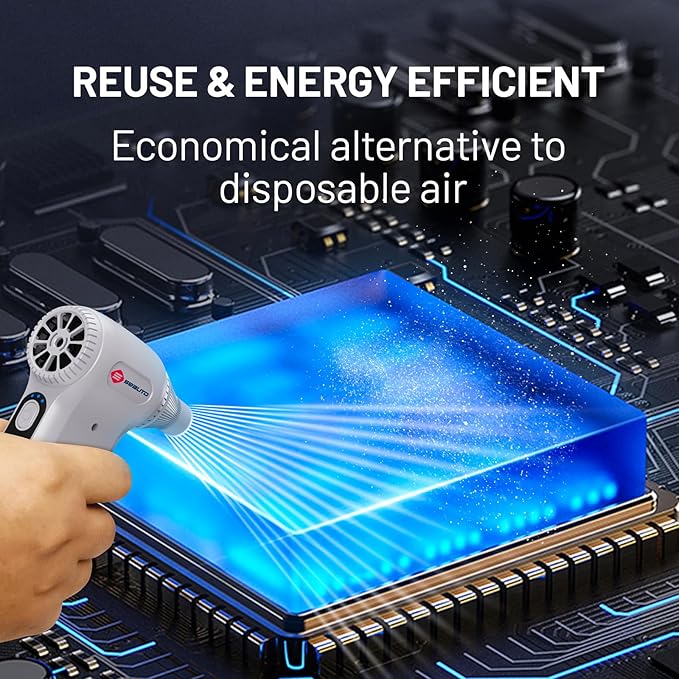 Compressed Air Duster, Ergonomic Design 250,000 RPM Compressed Canned Air Alternative, 3-Gear Powerful Blower for Computer Keyboard, PC Cleaning,Appliance,Car,Home and Outdoor