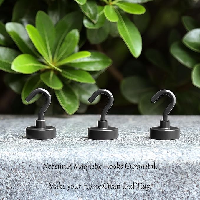 Neosmuk Magnetic Hooks, Heavy Duty 40lb+ Strong Magnet Hook for Cruise Cabins, Cruise Essentials 2026 for Hanging, Metal Wall Refrigerator Hangers (Grey, 10 Pack)
