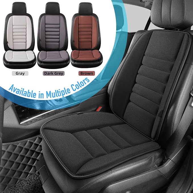 Lofty Aim Car Seat Cushion with Back Support Pillow, Driver Seat Cushion | Comfy Lumbar Support & Seat Cushion, Memory Foam Seat Cushion for Pain Relief, Butt Pillow for Car, Truck, Black