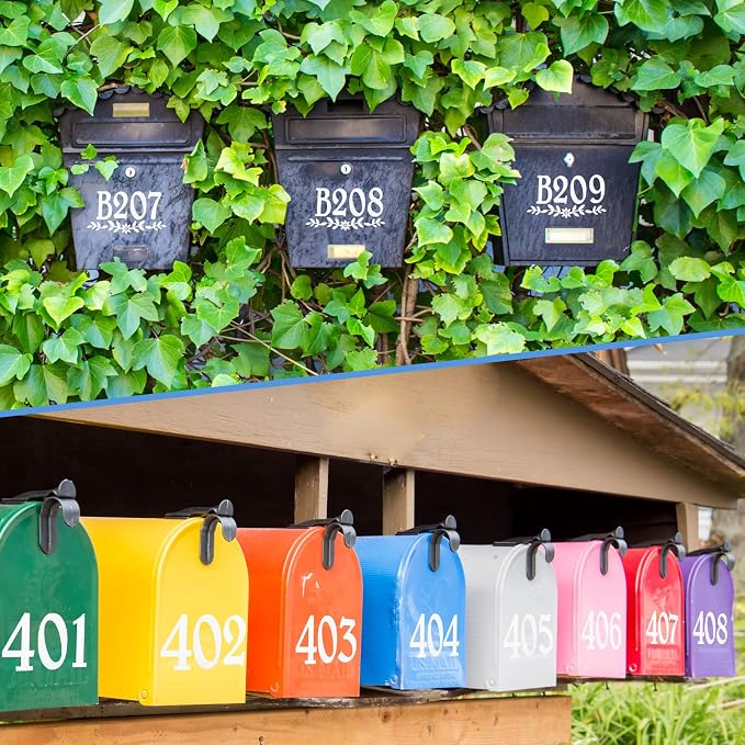 Reflective Mailbox Numbers Stickers for Outside,132 Pcs 3" Self Adhesive Letter and Number Stickers for Address Mailbox,White Vinyl Waterproof Stick on Address House Decals for House Sign Door Cars