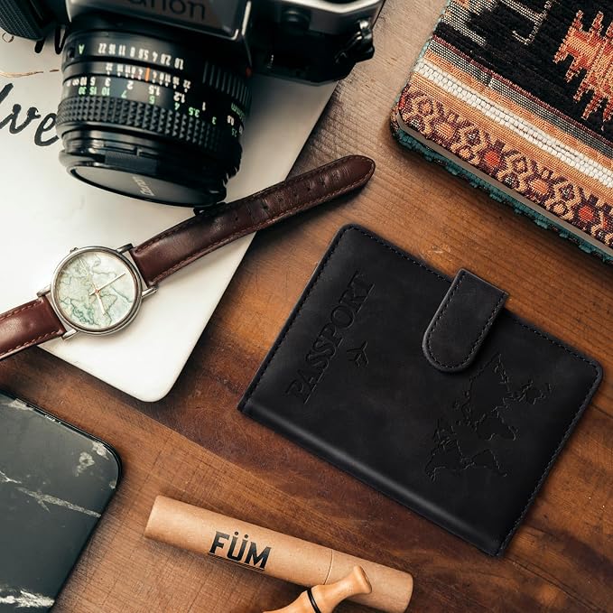 Passport Holder for Travel Women and Men RFID Passport Holder with Card Slots Holder Passport Case Passport cover Passport Wallet Travel Essentials and Accessories