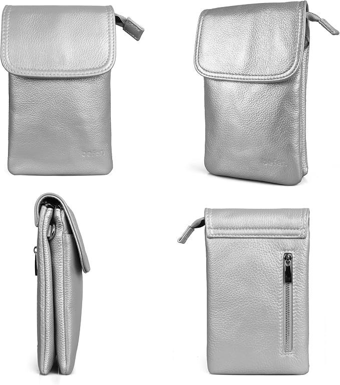 befen Genuine Leather Small Crossbody Bags for Women Cell Phone Travel Bag | Soft Real Leather, Adjustable Shoulder Strap, Card Slots, Compact Size, Daily Travel Shopping Outing Use, Phone Purse