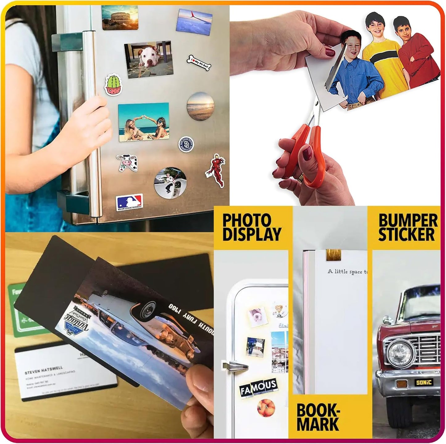 Magnetic Sheets with Adhesive Backing for Crafts, DIY 10 Pack. Strong Craft Magnets 5" x 7" to Make Flexible Magnet Self Sticky Tapes, Strips, Squares, Sheet for School Classroom Board, Fridge, Photos