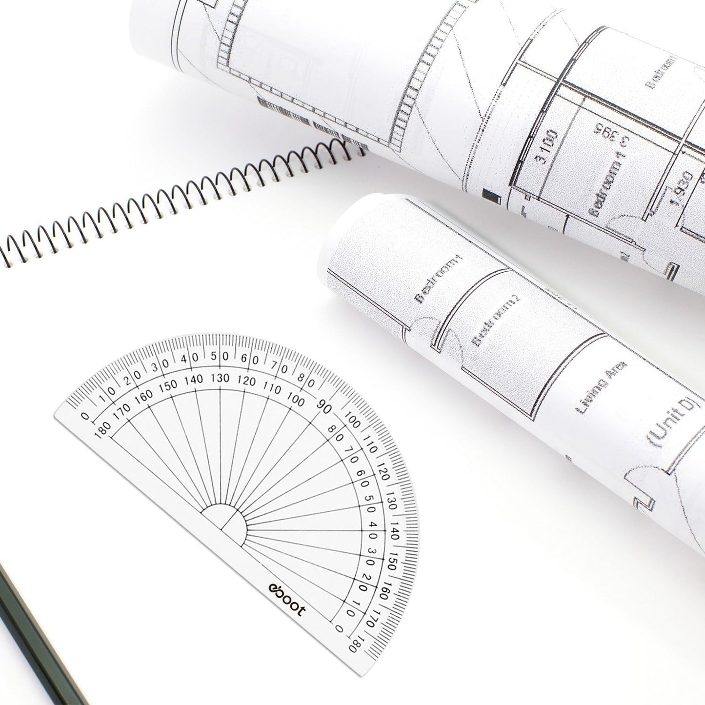 20 Pack Plastic Protractor, 180 Degrees Protractor for Angle Measurement Student Math, 4 Inches, Clear