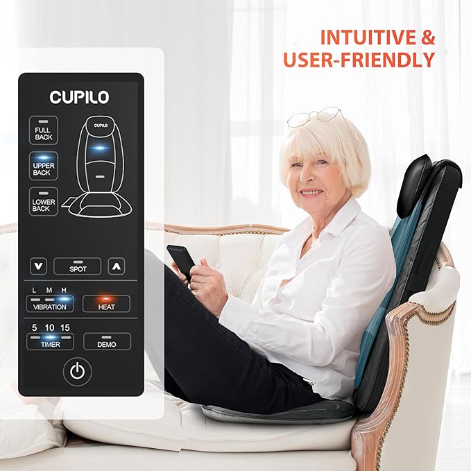 Back Massager for Pain Relief Deep Tissue - Shiatsu Massage Chair Pad for Back with Heat,Back Support Inflatable Flap Chair Massage,Gifts for Men Dad
