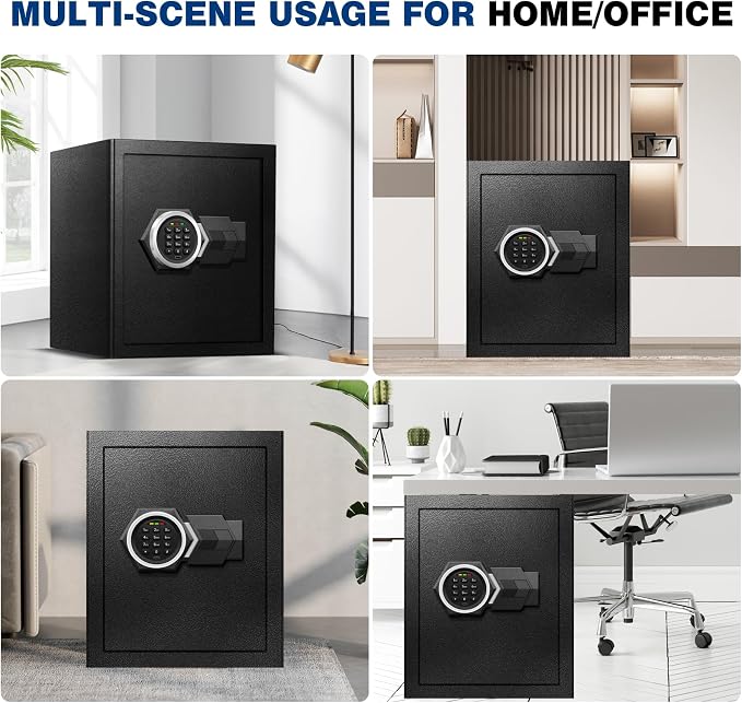 2.8 Cu Ft Large Home Safe Box, Fire Proof Safe with Type-C Port | Steel Security Box with Digital Electronic Keypad, Removable Shelf, Safety Lock Box for Office Documents Money Jewelry Gun