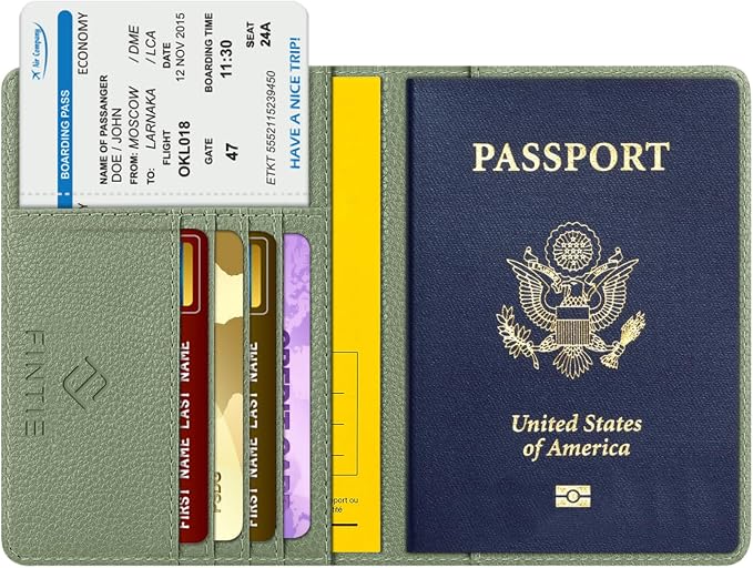 FINTIE Passport Holder, Slim Travel Wallet RFID Blocking Card Case Cover | Passport Cover Protector Essentials with Credit Card Slots, For Women/Men