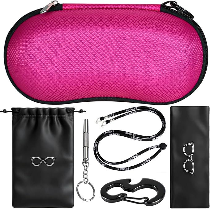 RayLove Sunglasses Case Hard Shell, Crush Resistant Eyeglass Case with Zipper, Lightweight Sunglasses Travel Case