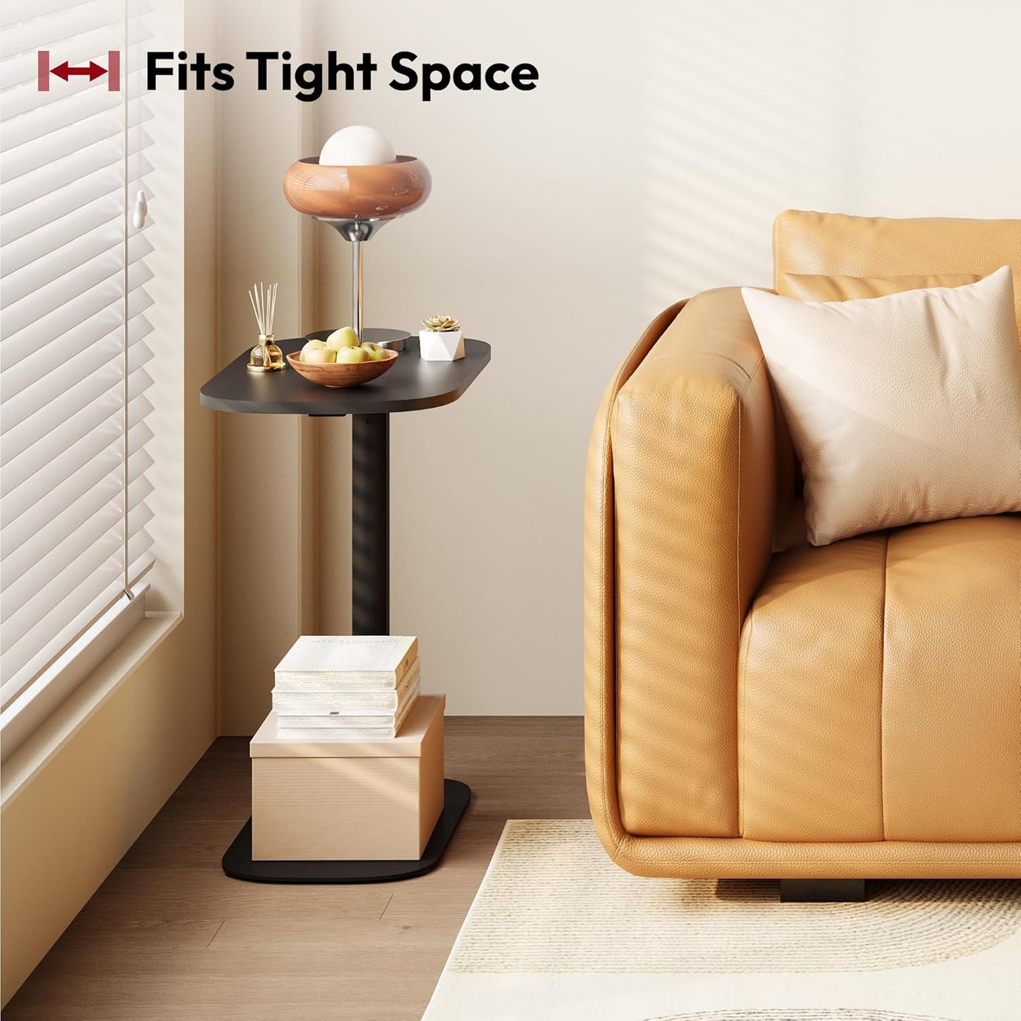 SANODESK Small Standing Desk Pneumatic Height Adjustable Small Sit Stand Desk Laptop Desk Overbed Table Computer Cart for Home Office Computer Workstations(23.6" W x 13.8" D,Black)