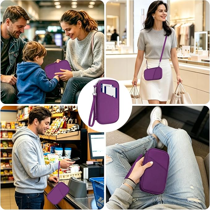 Slim Family Passport Holder for Travel, Travel Wallet | Durable nylon, RFID blocking, passport holder for travel family, eco-friendly