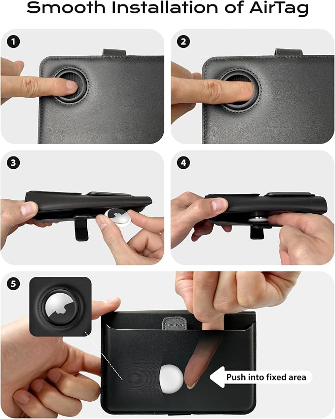 Stouchi AirTag Passport Holder with Pull Strap, RFID Blocking Magnetic Case | Patented 1-sec Pull Strap; Detachable Magnetic Card Wallet; Zero-rattle AirTag Slot; Certified RFID Blocking; Ultra-slim