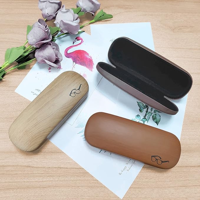 HSYMQ Hard Shell Glasses Case, Eye Glass Carry Case for Men Women, 3 Pack Eyeglass Sunglasses Cases