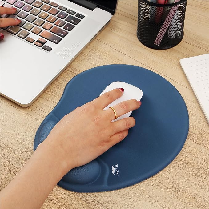Mr. Pen- Ergonomic Mouse Pad with Wrist Rest | Breathable Fabric with Memory Foam Cushion, Non-Slip Rubber Base, Gel Mouse Pad with Wrist Support