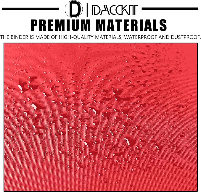 D DACCKIT Card Binder 16 Pocket - Fits 1024 Cards,4X4 Ringless Card Album with Sleeves for Trading Cards & Sports Cards(Model A,Classic Red)
