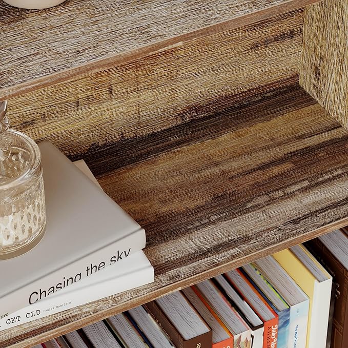 IRONCK Industrial Bookshelves and Bookcases with Doors Floor Standing 6 Shelf Display Storage Shelves 70 in Tall Bookcase for Home Office, Living Room