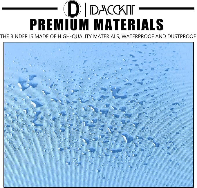 D DACCKIT Card Binder 16 Pocket - Fits 1024 Cards,4X4 Ringless Card Album with Sleeves for Trading Cards & Sports Cards(Model A,Sky Blue)