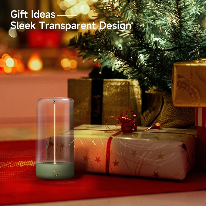 Mini Minimalist Cordless Table Lamp, Rechargeable Night Stand Lamp, Olive Green