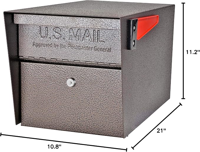 Mail Boss 7508 Curbside Mail Manager Security, Bronze Locking Mailbox