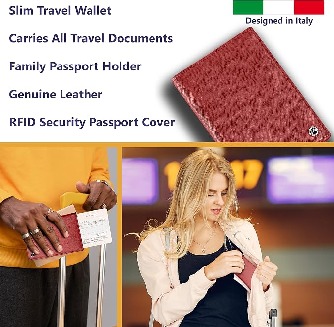 2 Passport Holder - Travel Essentials, RFID Blocking Wallet Credit Card Organiser, Plain Accessories Slim Cover For Men & Women | Travel Essentials