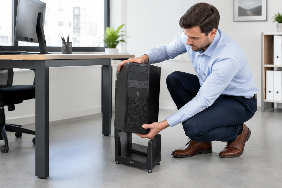 Protect Your Gaming Rig and Streamline Your Desk Setup with Extra Height and Mobility