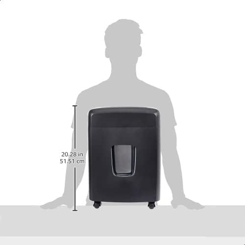 Amazon Basics 18 Sheet Cross Cut Paper, CD, and Credit Card Shredder with 6 Gallon Bin, 30 Minutes Continuous Run Time, Black