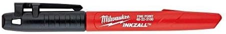 Milwaukee 48-22-3104 Inkzall Point Marker, Fine, Black, 4-Pack