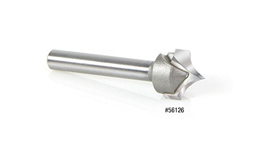 Amana Tool 56125-M Solid Carbide Point Cutting Roundover 3mm R x 6mm D x 8mm CH x 6mm SHK x 50mm Long Router Bit for Beadboards