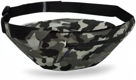 Large Camo Green Fanny Pack Hands-Free Belt Bag Carrying All Size of Phones | 4-Zipper Pockets,Polyester,Gifts for Enjoy Festival Sports Workout Traveling Running Casual Hands-Free Waist Pack Belt Bag