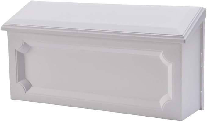 Architectural Mailboxes Windsor Plastic Wall Mount Mailbox, White, Small | Durable rust-resistant build with weather-resistant outdoor construction.