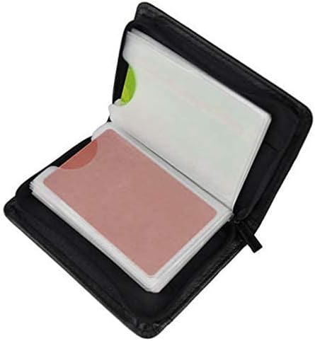 Men's Zipper Wallet 36 Slots RFID Blocking Card Holder | Slim Leather Wallet, ID Window, Anti-Theft Lock, Credit Card Organizer for Women & Men, Travel Small Wallet