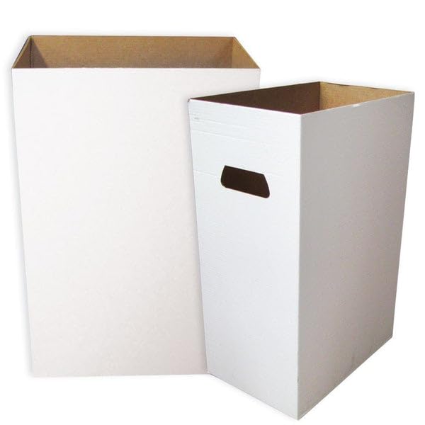 VictoryStore 22.3 gallons Cardboard Trash Bin, Reusable, Recyclable and Disposable Trash Cans, Sturdy Cardboard Medium Size (Blank, 10-Pack)