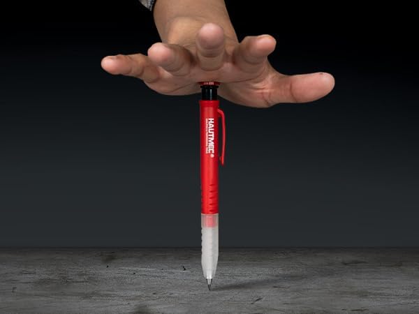 HAUTMEC Construction Pencil, Mechanical Carpenter Pencils with 7 Lead Refills, 2.8mm Heavy Duty Deep Hole Marker with Built-in Sharpener for Woodworking, Contractor & Electrician, HT0293
