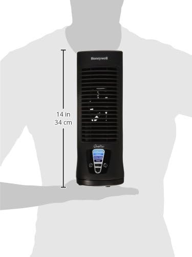 Honeywell QuietSet Personal Table Fan, Oscillating Personal Desk Fan For Bedroom with Quiet Operation, 4 Levels of Power and Sound, Black, HTF210B (Pack of 2)