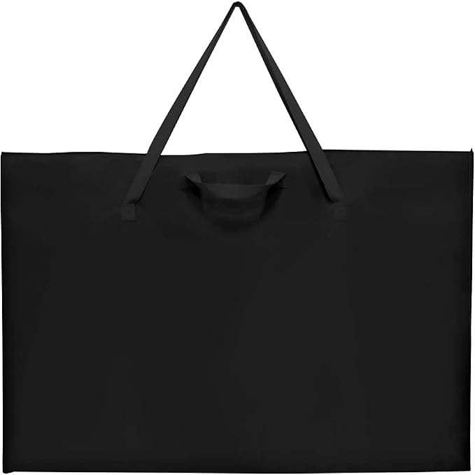 ZKOO Large Size Art Portfolio Bag, Light Weight Art Canvas Portfolio Case with Nylon Shoulder Strap, Carrying Storage Case for Artwork, Poster, Sketching, and Drawing (Compatible 24 * 36 Inch-Black)