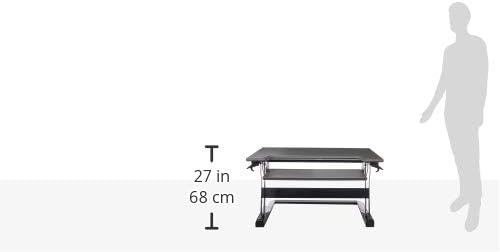 Ergotron – USA Assembled WorkFit-TL Standing Desk Converter, Dual Monitor Sit Stand Desk Riser for Tabletops – 37.5 Inch Width, Black, TAA Compliant