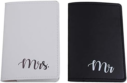 Mr and mrs Honeymoon Passport Wallets Travel Holder Set,Travel passport covers and luggage tags gift set for Wedding Bridal Shower Gift