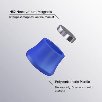 Strong Magnets for Whiteboard, Glassboard and Fridge (Red, 8 Pack, Small). N54 Neodymium Rare Earth Heavy Duty Magnets for Home and Office Supplies.