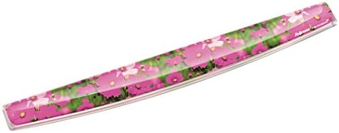 Fellowes Photo Gel Keyboard Wrist Rest with MICROBAN - Pink Flowers (9179101)