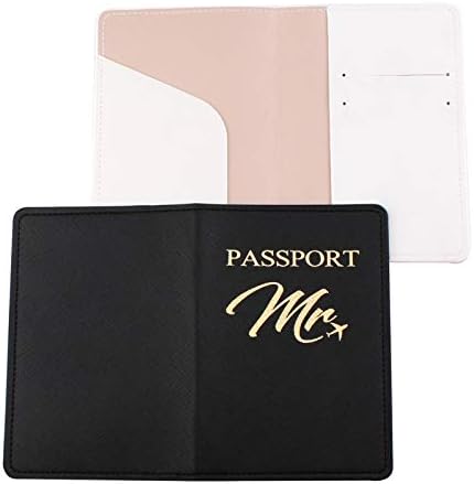 Mr and Mrs Passport Holder and Luggage Tags Set, Wedding and Honeymoon Travel Luggage, Bridal Shower and Engagement Gift