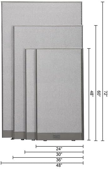 GOF Single Office Partition, Large Fabric Room Divider Panel, Custom Built Workstation (36" w x 60" h) 3ft x 5ft
