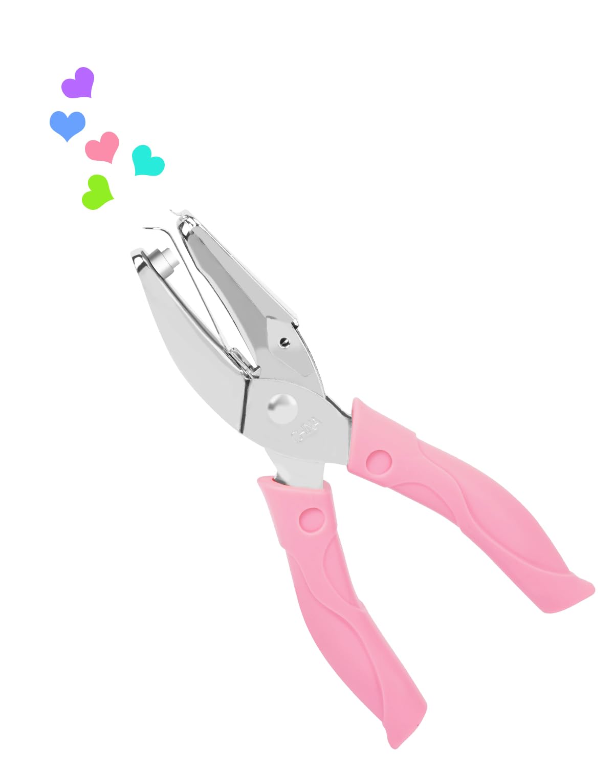 UCEC Heart Shape Single Paper Hole Puncher, Heart-Shape Handheld Hole Paper Punch, 1 Pack 1/4" Metal Single Hearts Hole Paper Punch with Soft-Handled for DIY Craft Tags Clothing Ticket